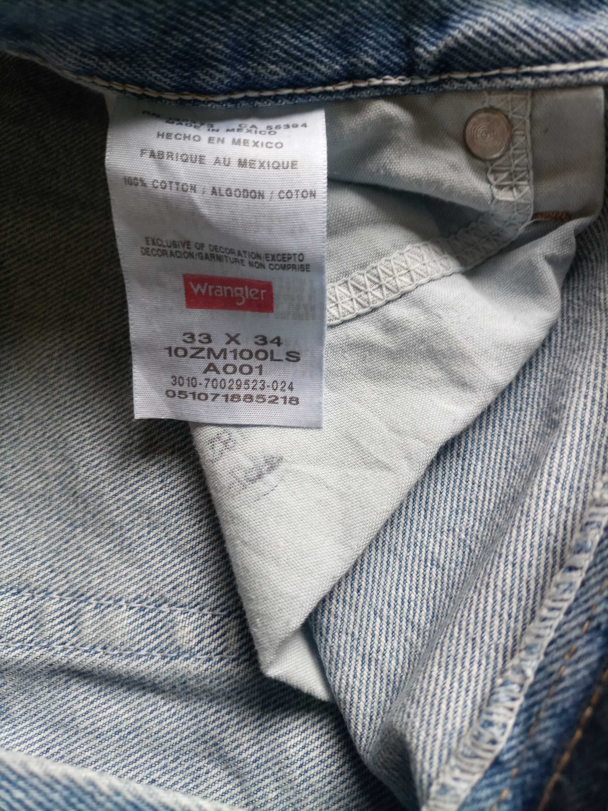 Wrangler spodnie męskie jeansowe 33x34