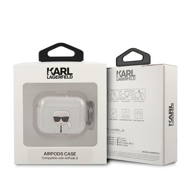 Etui Karl Lagerfeld AirPods 3 Srebrny/Silver Glitter