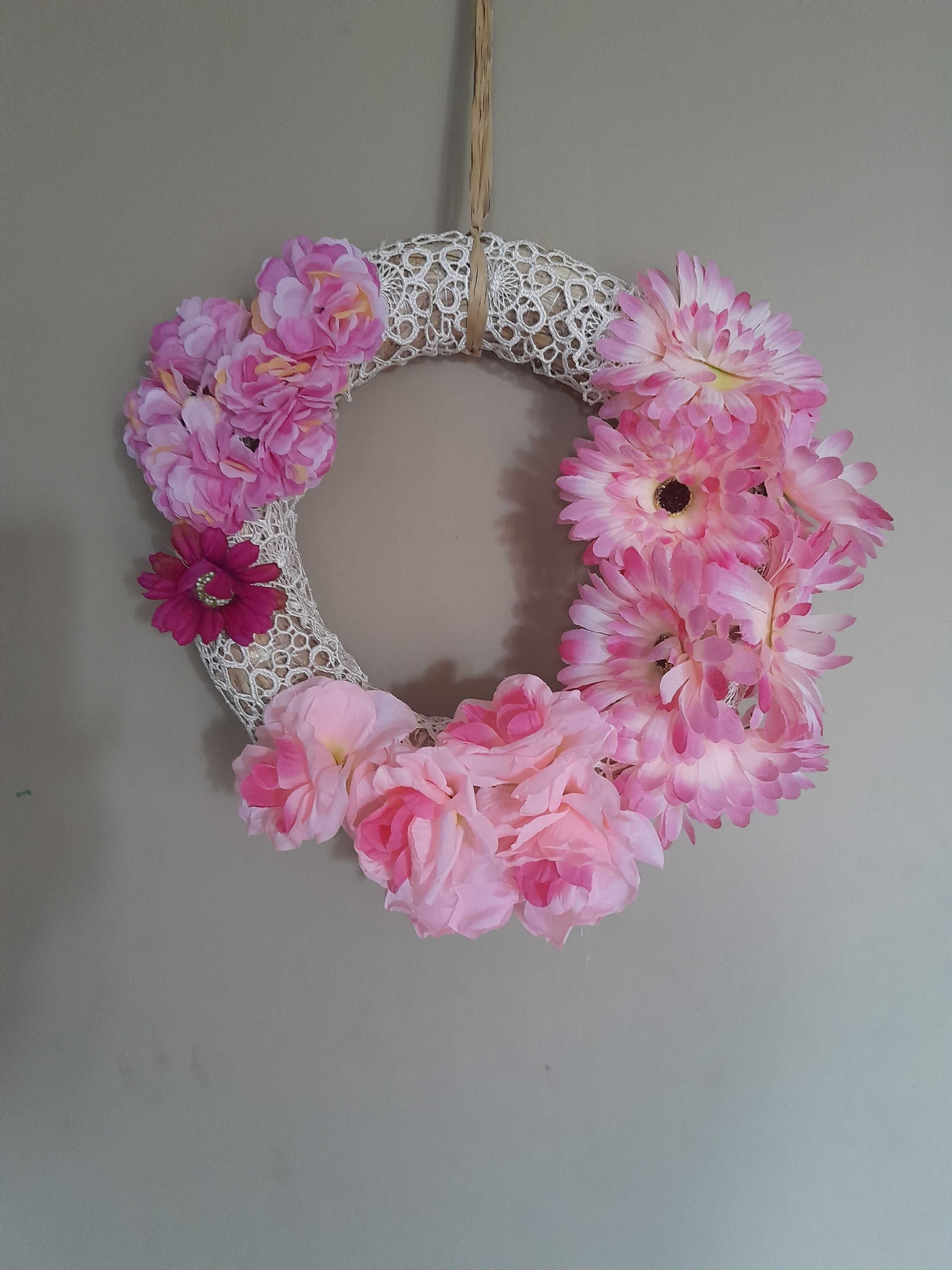 Wianek handmade,stroik,ozdoba,kwiaty