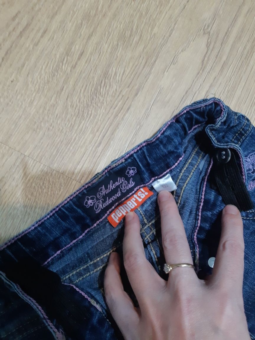 Spodnie r. 122 pepperts dżinsy regulacja w pasie na gumki