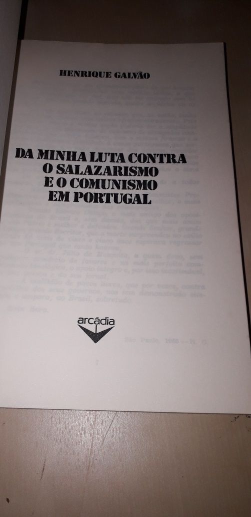 Da Minha Luta Contra o Salazarismo e o Comunismo - Henrique Galvão