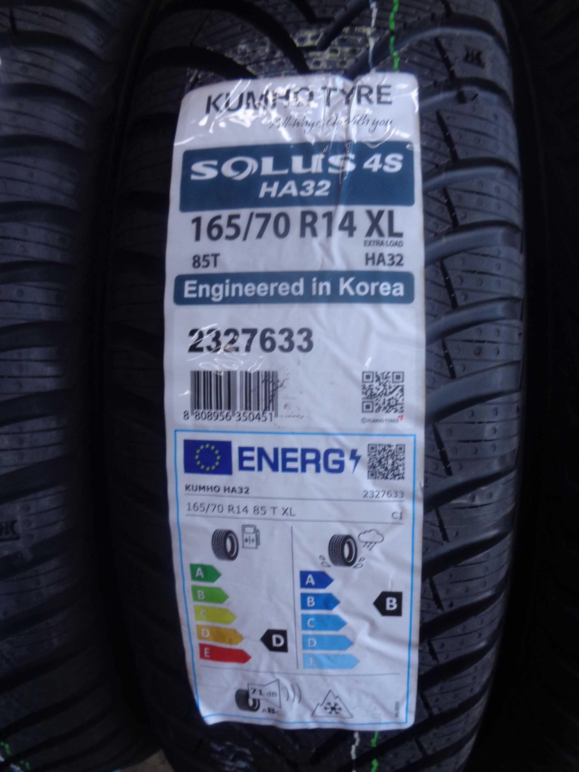 NOWE 165/70R14 KUMHO Solus 4S HA32 , Opony Całoroczne , Dobre recenzje