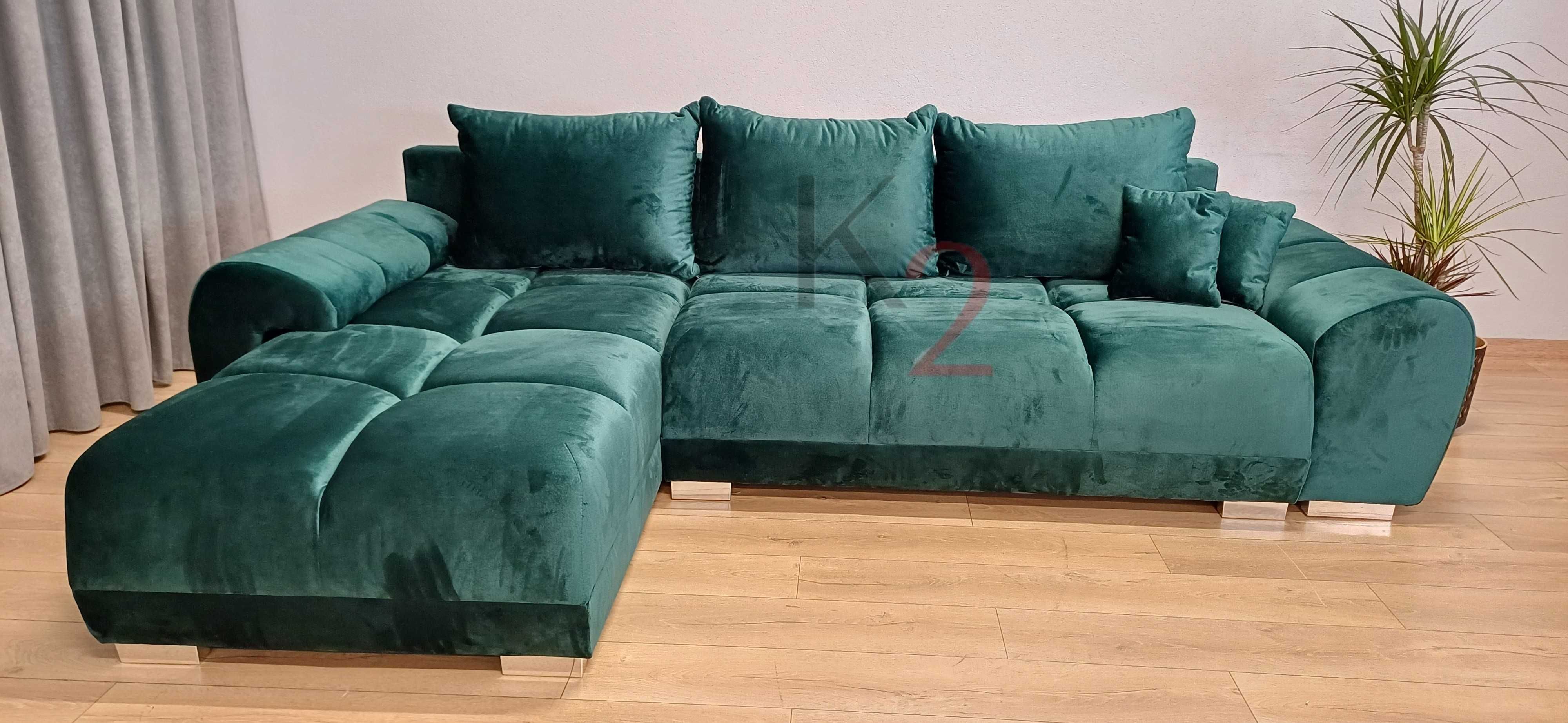 Narożnik  ALASKA Rogówka  Sofa Kanapa Łóżko Pikowana do salonu +GRATIS