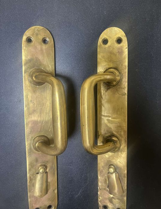 Ручки дверні латунь 2 шт з клеймами