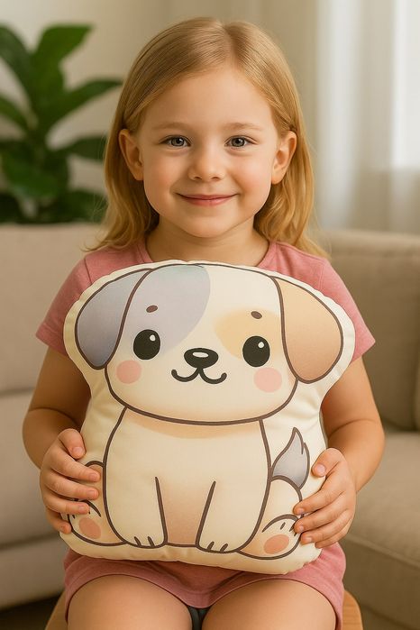 Poduszka dekoracyjna wzór Piesek 38x28 cm plusz miękka przytulanka