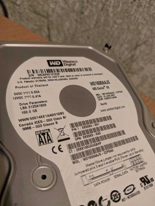 Жорсткий диск Western Digital на 160 gb