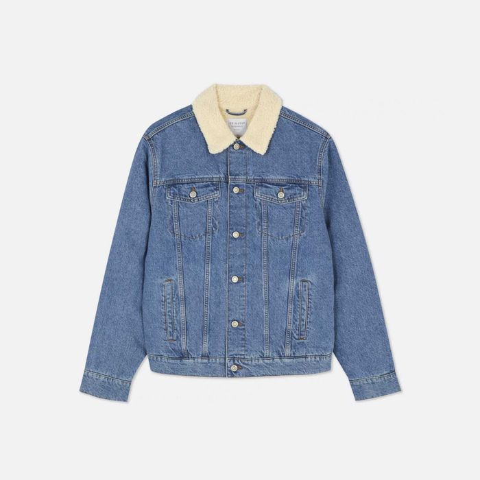 Джинсовая куртка с мехом зимняя джинсовка levis trucker jacket шерпа
