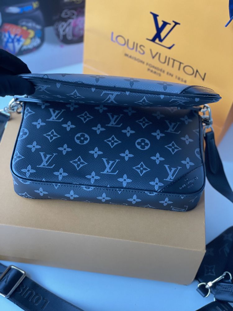 Мужская сумка барсетка Louis Vuitton трио