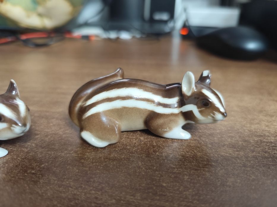 Lomonosow wiewiórka figurka porcelanowa