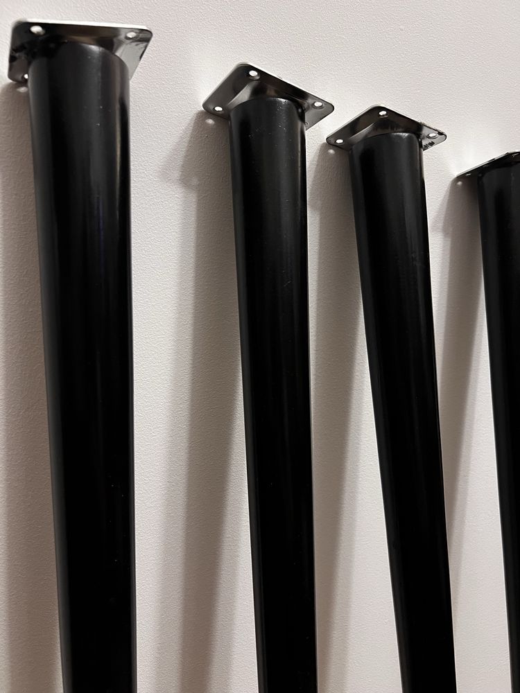 Nogi bukowe do stołu 60 cm skośne czarne prl scandi