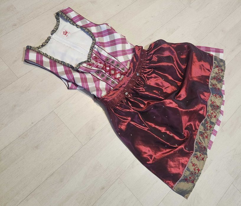 S M L strój małgosia alicja czerwony kapturek ludowa bawarka nr 1990