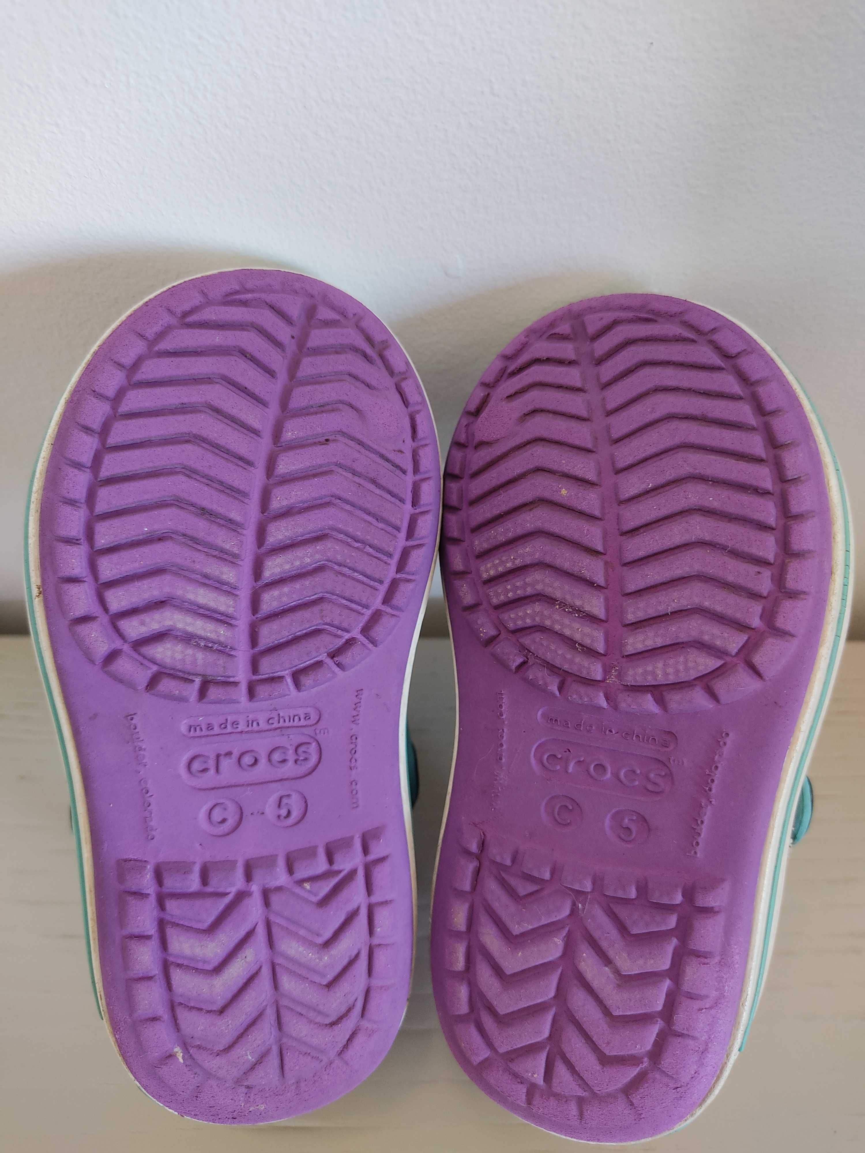 Sandálias Crocs® C5 (20-21) roxo e azul