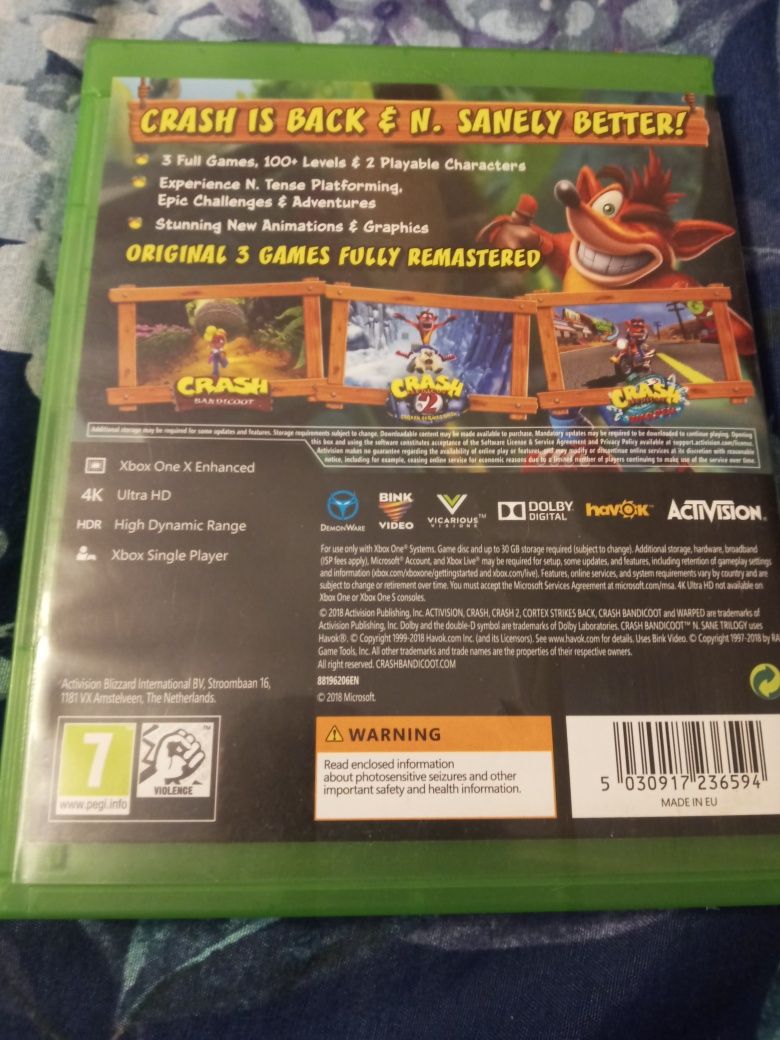 Crash Bandicoot N Sane Trilogy gra Xbox One