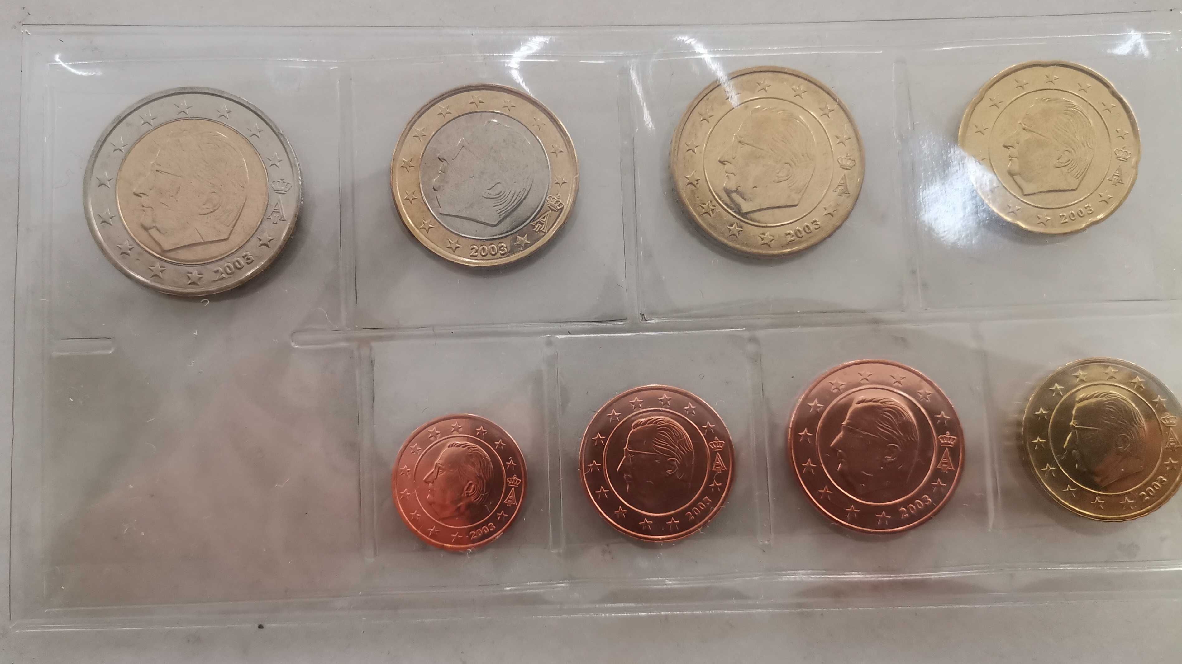 Set Conjunto Euro - Bélgica 2003 UNC 1ct até 2 euro