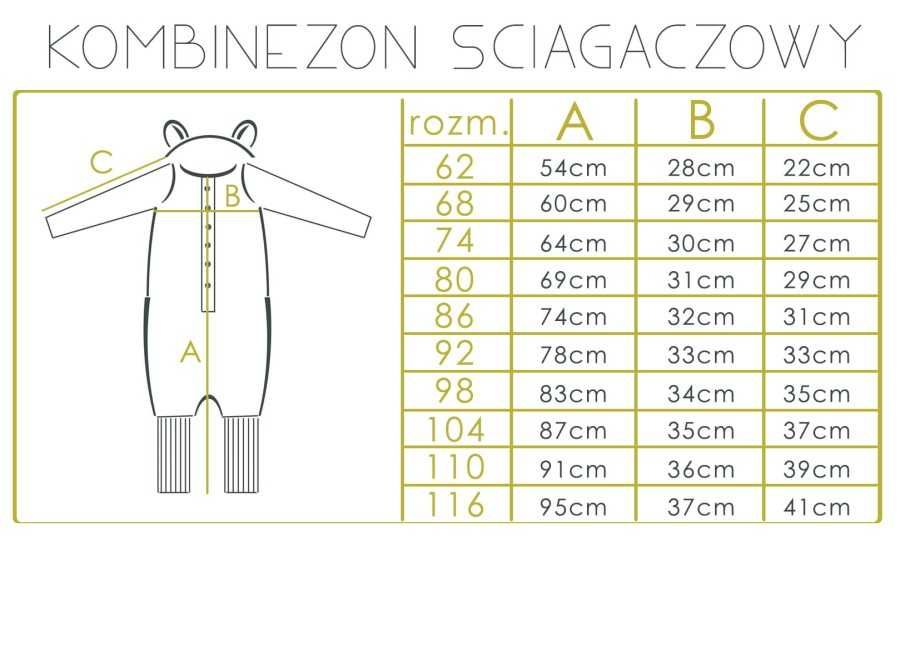Uchaty kombinezon Fuzzy - Ecru / Zezuzulla ZZZ Rozmiar 74