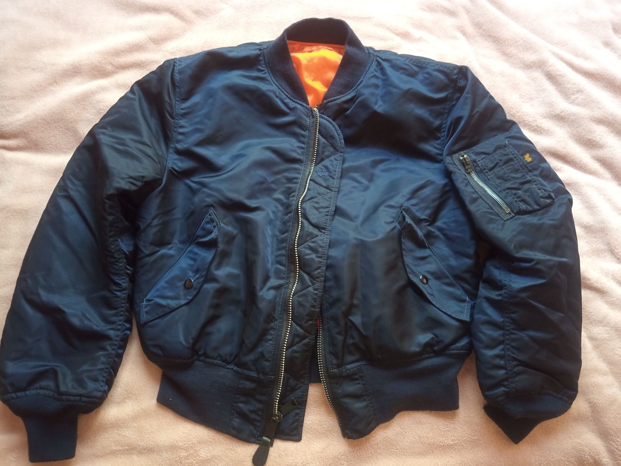 flek flyers ALPHA INDUSTRIES size L MA-1 US usaf granatowa