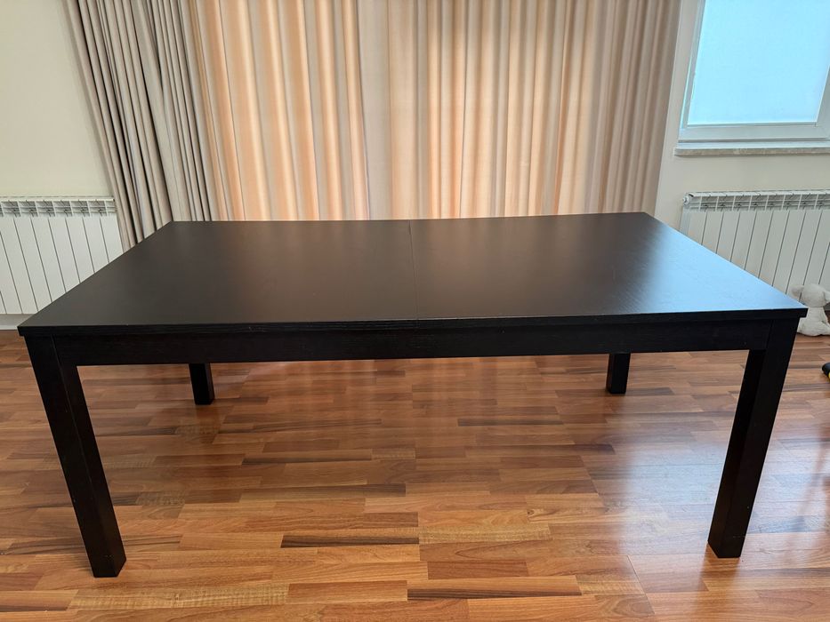 Duży stół ikea czarny + 6 krzeseł