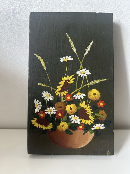 Obrazek olejny Prl Spółdzielnia Rzemieślnicza Bydgoszcz Galgos metka