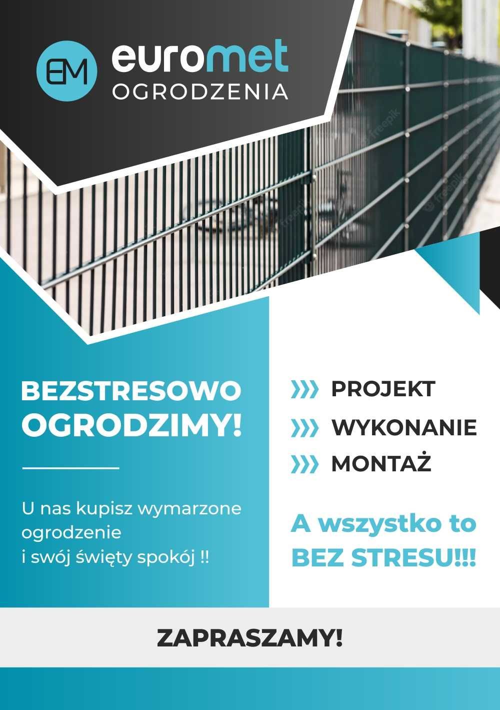 Panel ogrodzeniowy fi4 153cm oko 5x20 malowany słupek Producent obejma