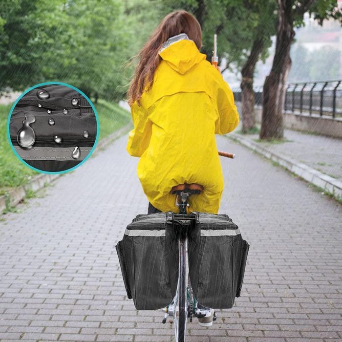 Podwójna Torba na Rower Bagażnik Rowerowy Sakwa Rowerowa Wodoszczelna