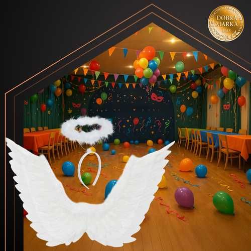 Skrzydła anioła 2el. Aureola Skrzydła Jasełka Przebranie kostium