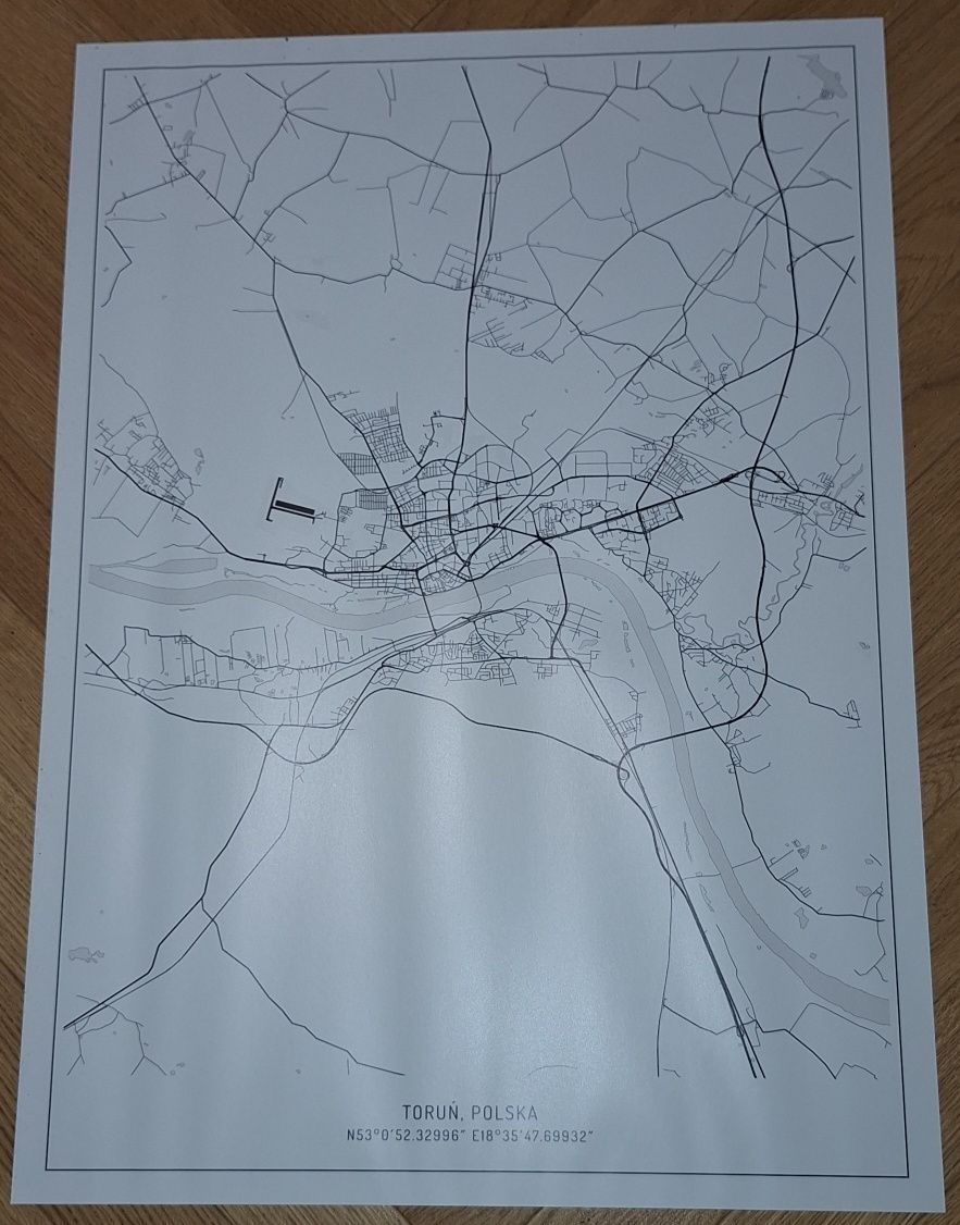 Plakat poster Toruń mapa 50x70cm