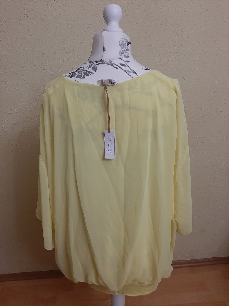 Nowa bluzka dwuwarstwowa Plus size rozmiar XXL żółta