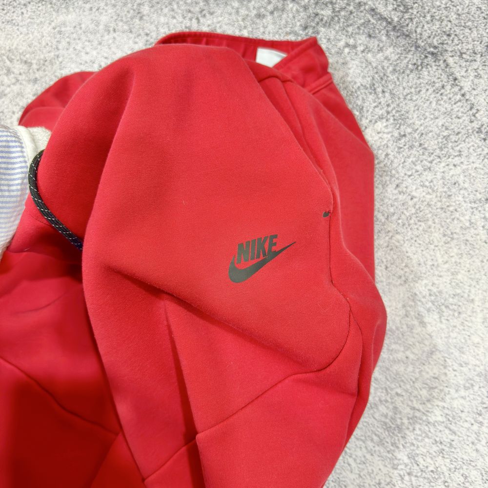 Nike Tech Fleece красные спортивные штаны L размер