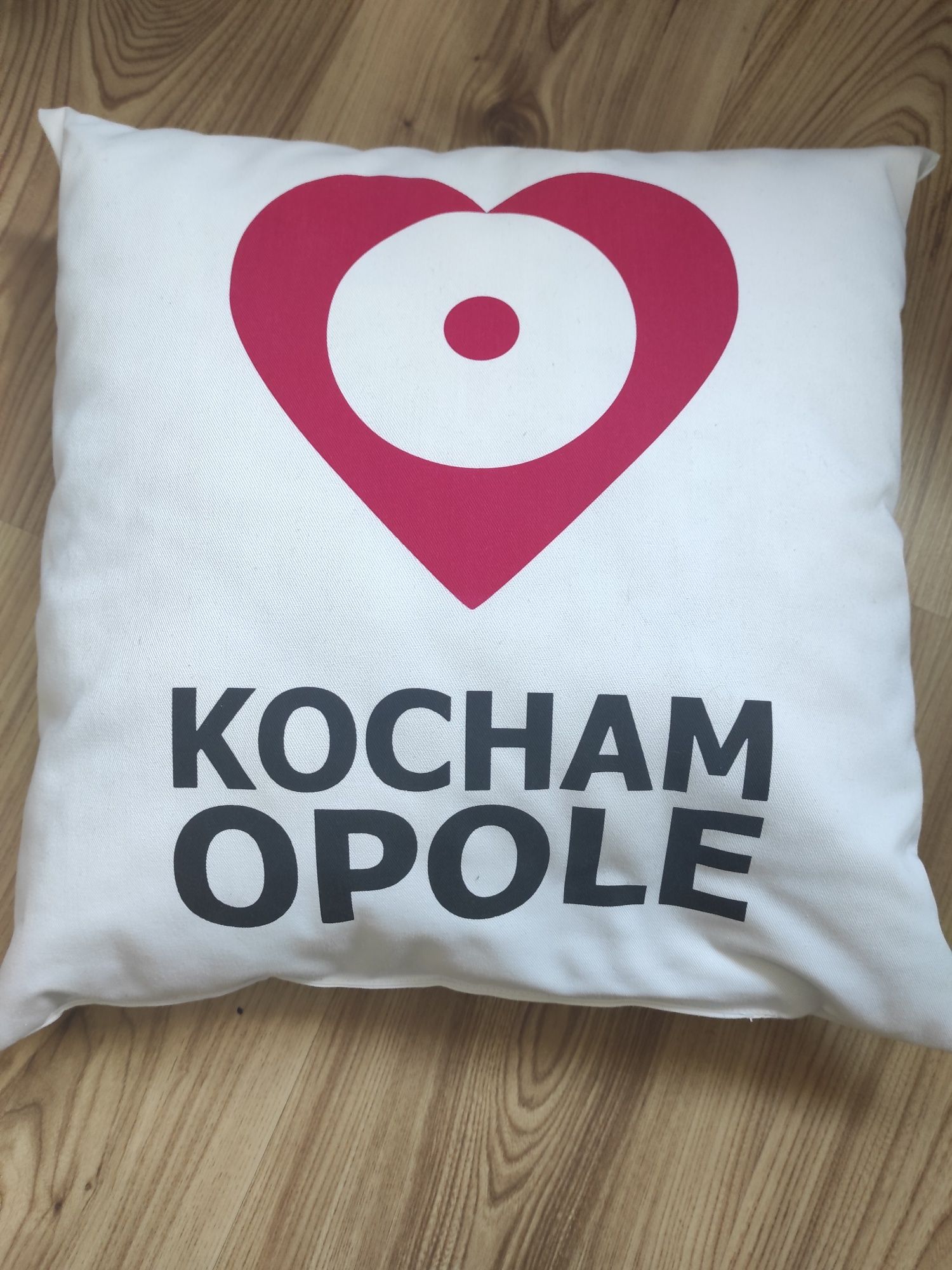 Poduszka jasiek "Kocham Opole" biała, nieużywana