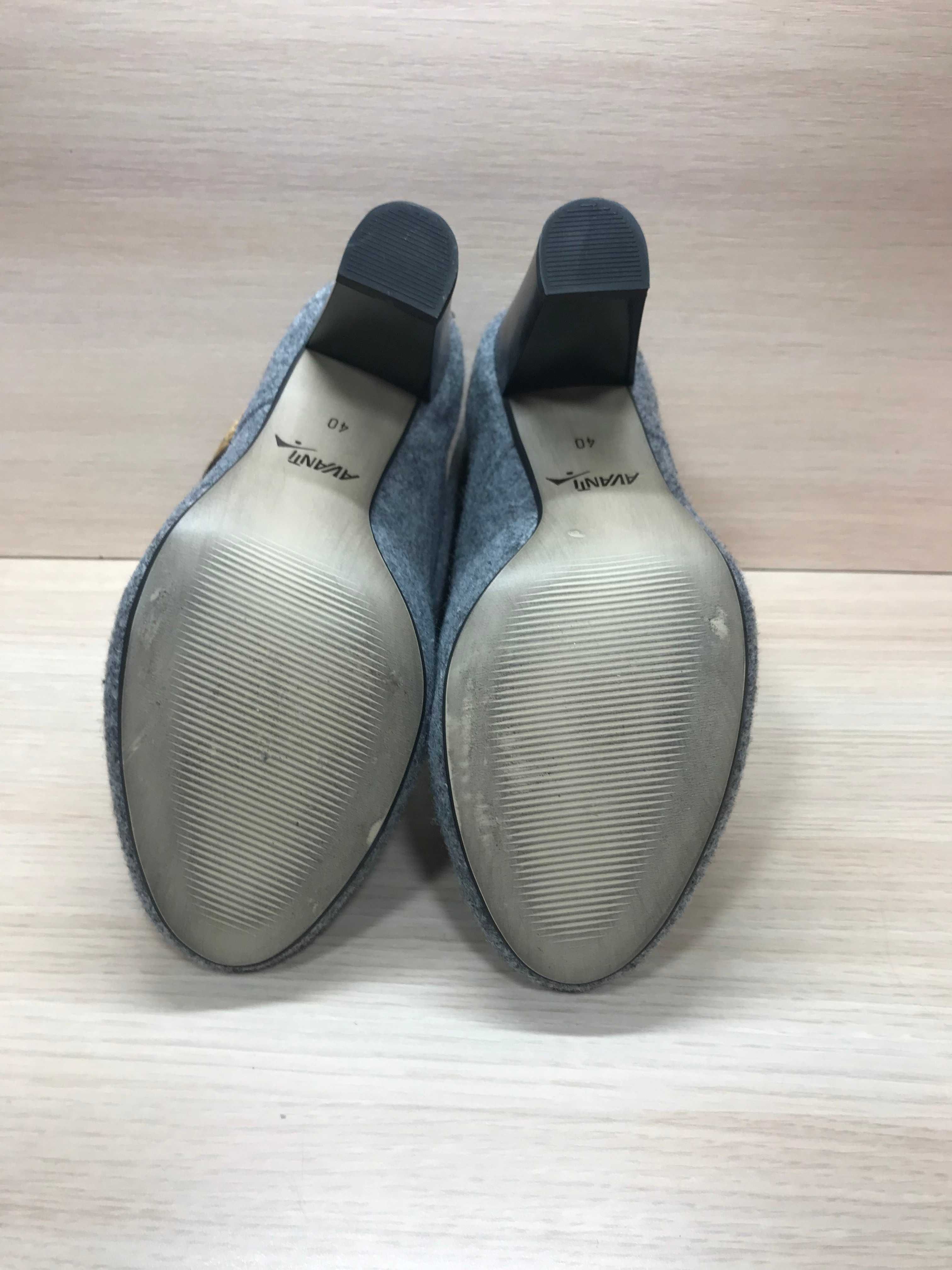 Cudowne botki r. 40 z filcu pumps półbuty na słupku 8,5cm obcas Pin up