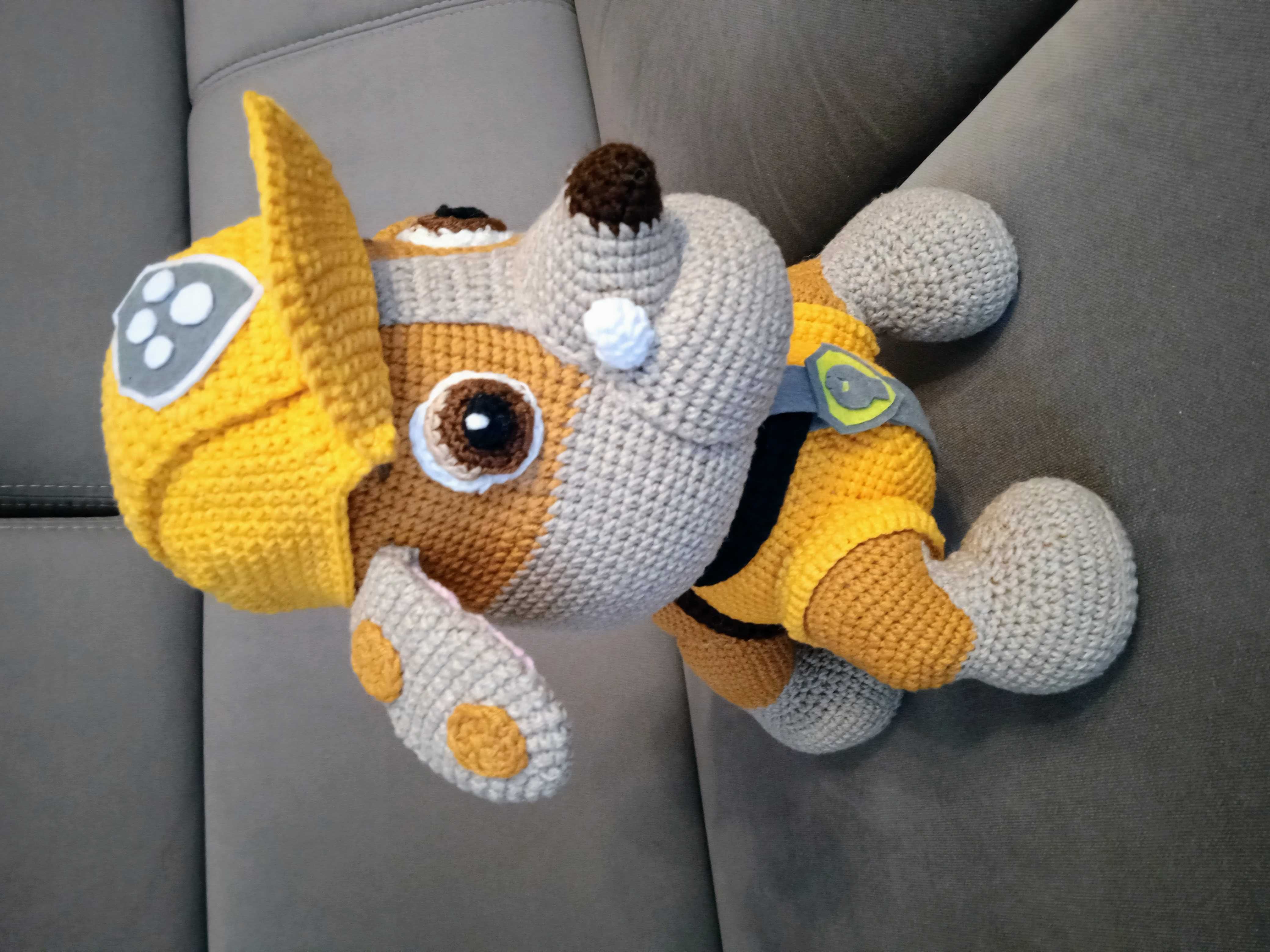 Rubble, Psi Patrol, maskotka na szydełku, amigurumi