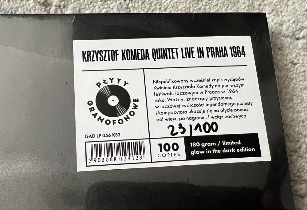 Płyta winylowa Krzysztof Komeda quintet live in Praha 1964 2 LP 23/100