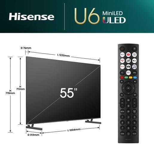Телевізор Hisense Mini-LED  55U62NQ,4K Smart TV,VIDAA U7, Dolby Vision