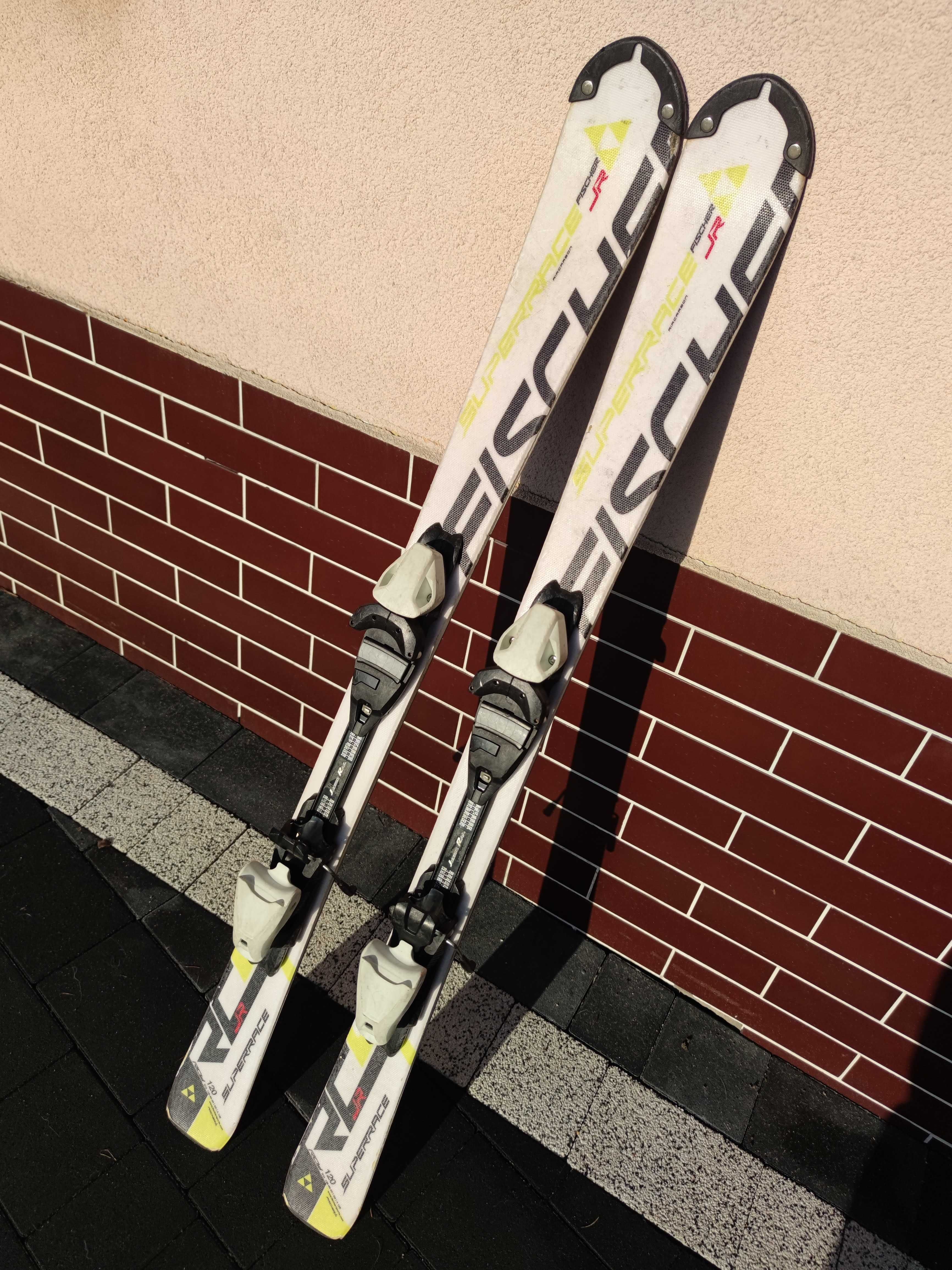 Narty Fisher RC4 SuperRace JR 120cm + kije narciarskie