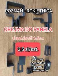 Obejma do panela na słupek klamra mocowanie uchwyt na profil 40x60mm