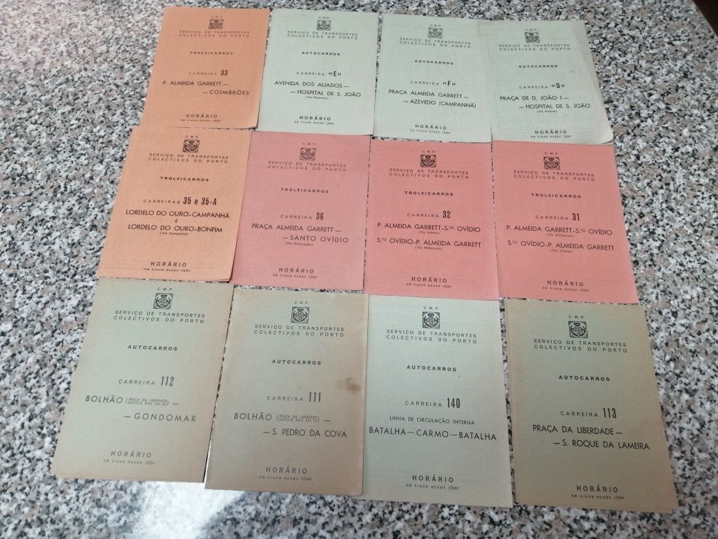 Horários dos autocarros do ano 1967