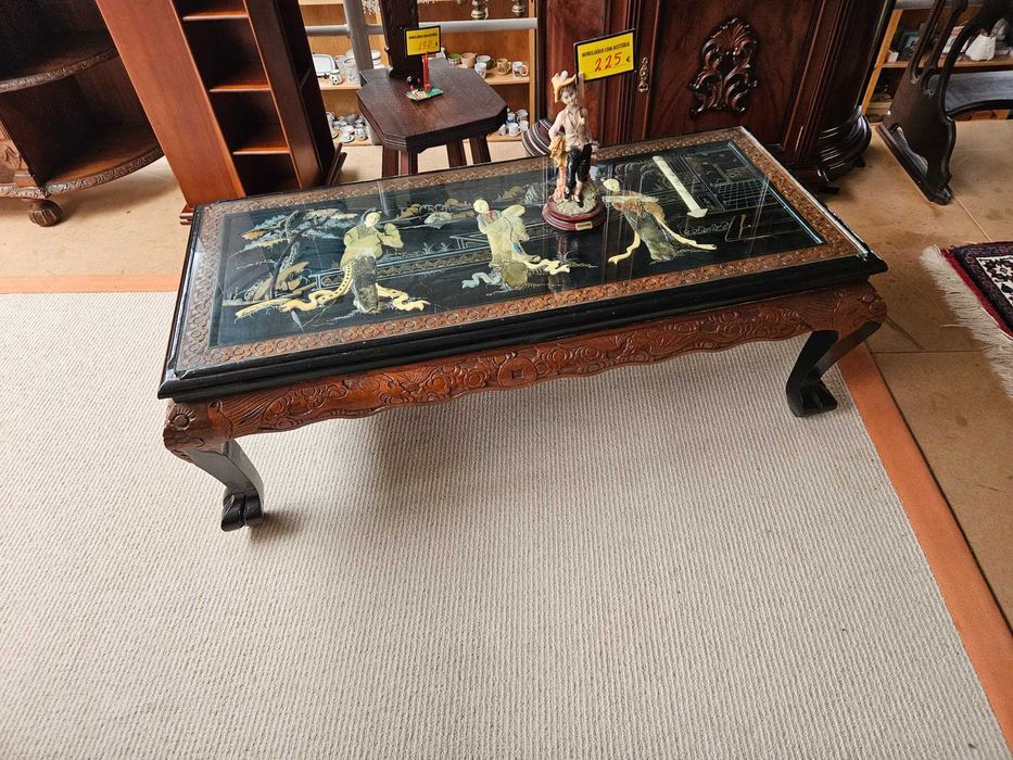 Mesa de centro antiga, Oriental - Bom estado geral