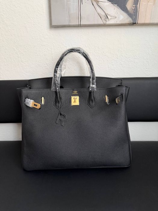 Сумка Hermes Birkin велика | шкіра | чорна, тауп, бежева