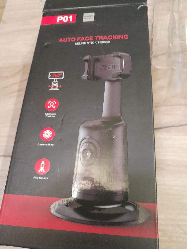 Auto Face Tracking Tripod, 360 Obrót twarzy Kamera telefonu