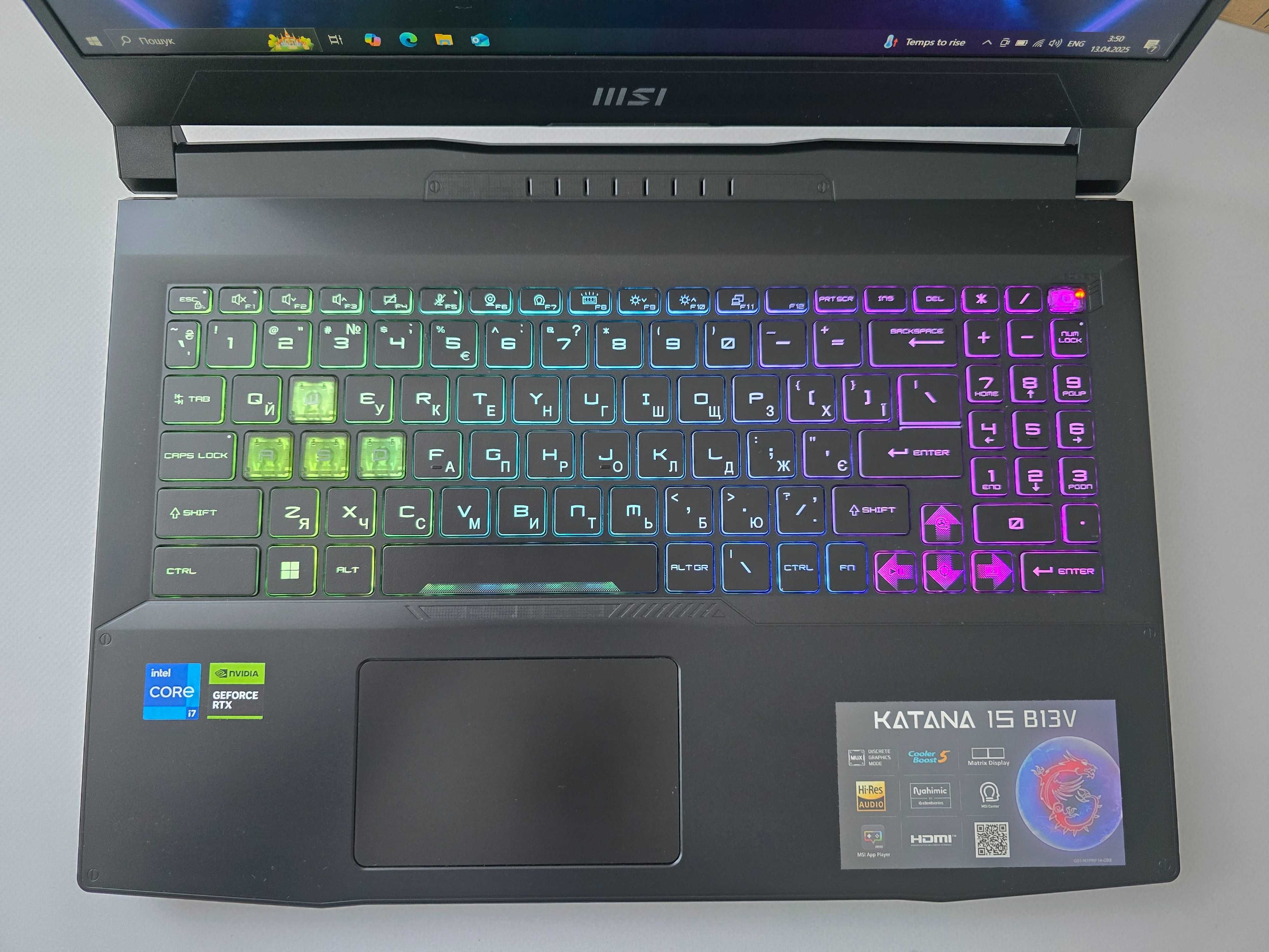 MSI Katana 15 (2023)/I7 12650H/RTX 4070/RAM 16GB/SSD 512GB/WIN 11