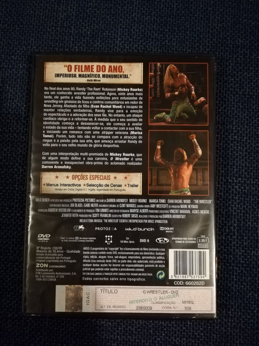 Dvd do filme "O Wrestler", Mickey Rourke (portes grátis)