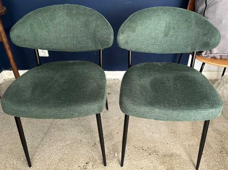 Komplet 2 krzeseł tapicerowanych Adele ciemny zielony