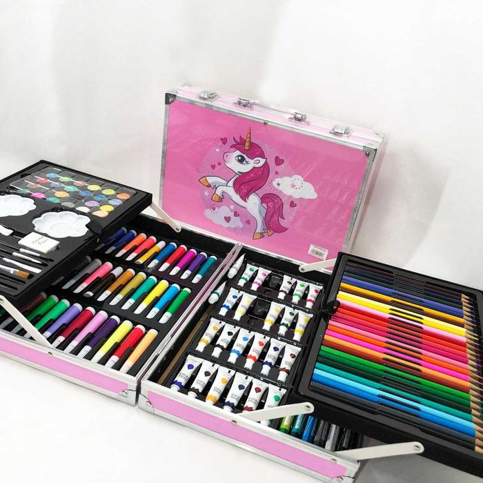 Набор для рисования в кейсе, набор Розовый, набір для творчості 145