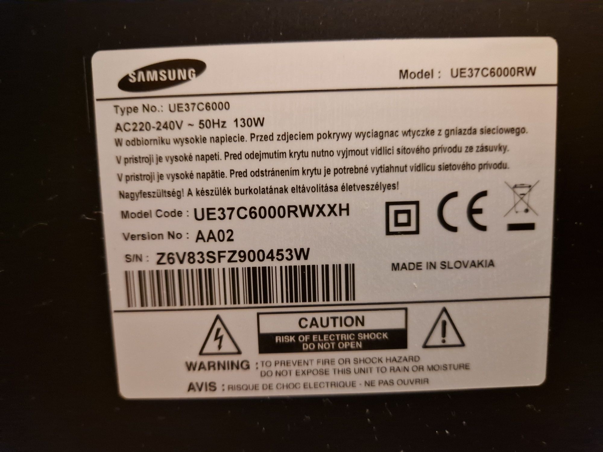 TV Samsung UE37C6000