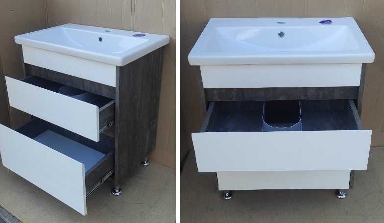 Умывальник Cersanit в комплекте с элитной тумбой (с цветной отделкой).