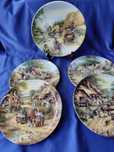 Talerze kolekcjonerskie z motywem wiejskim, koni. Wedgwood. Royal Doul