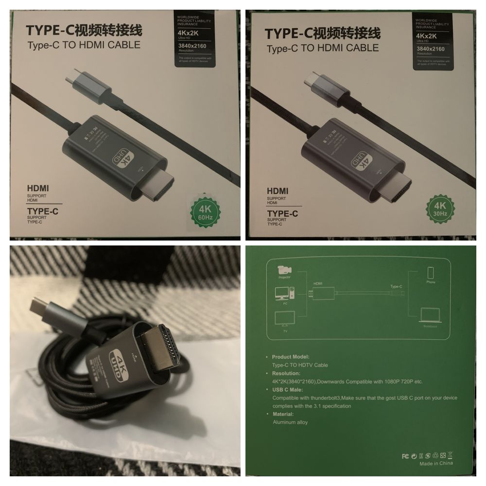 Кабель TypeC - HDMI / DPort / TypeC