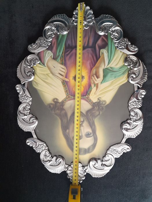 Moldura em inox com imagem Cristo