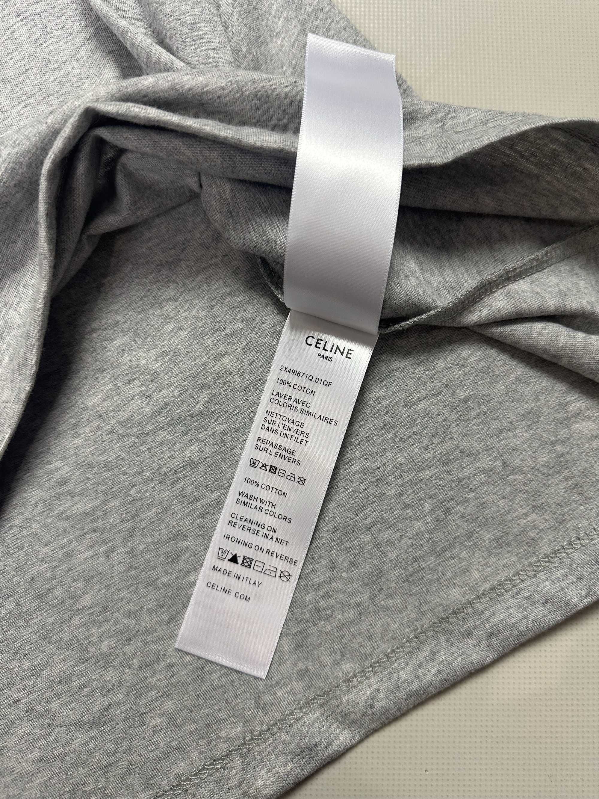 Футболка Celine Paris navy grey t-shirt in cotton футболка селин селін