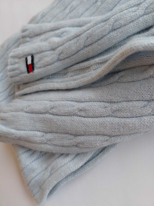 шарф Tommy Hilfiger блакитний кашемір вовна